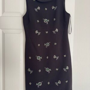 Karen Millen Blue Silver Embellished Sheath Midi Dress